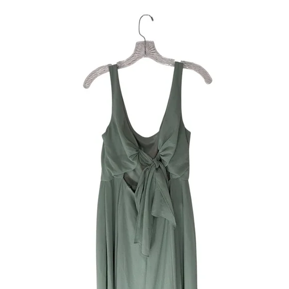 Celebrate DB Studio Dusty Sage As Is Chiffon Tank Scoop Neck Dress Size 12 - Picture 7 of 14